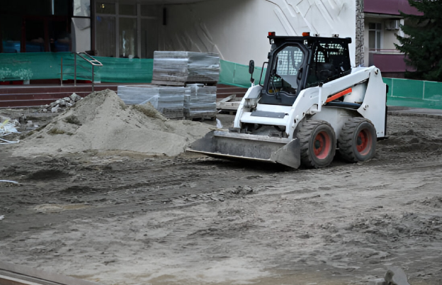 construction site cleaning bobcat